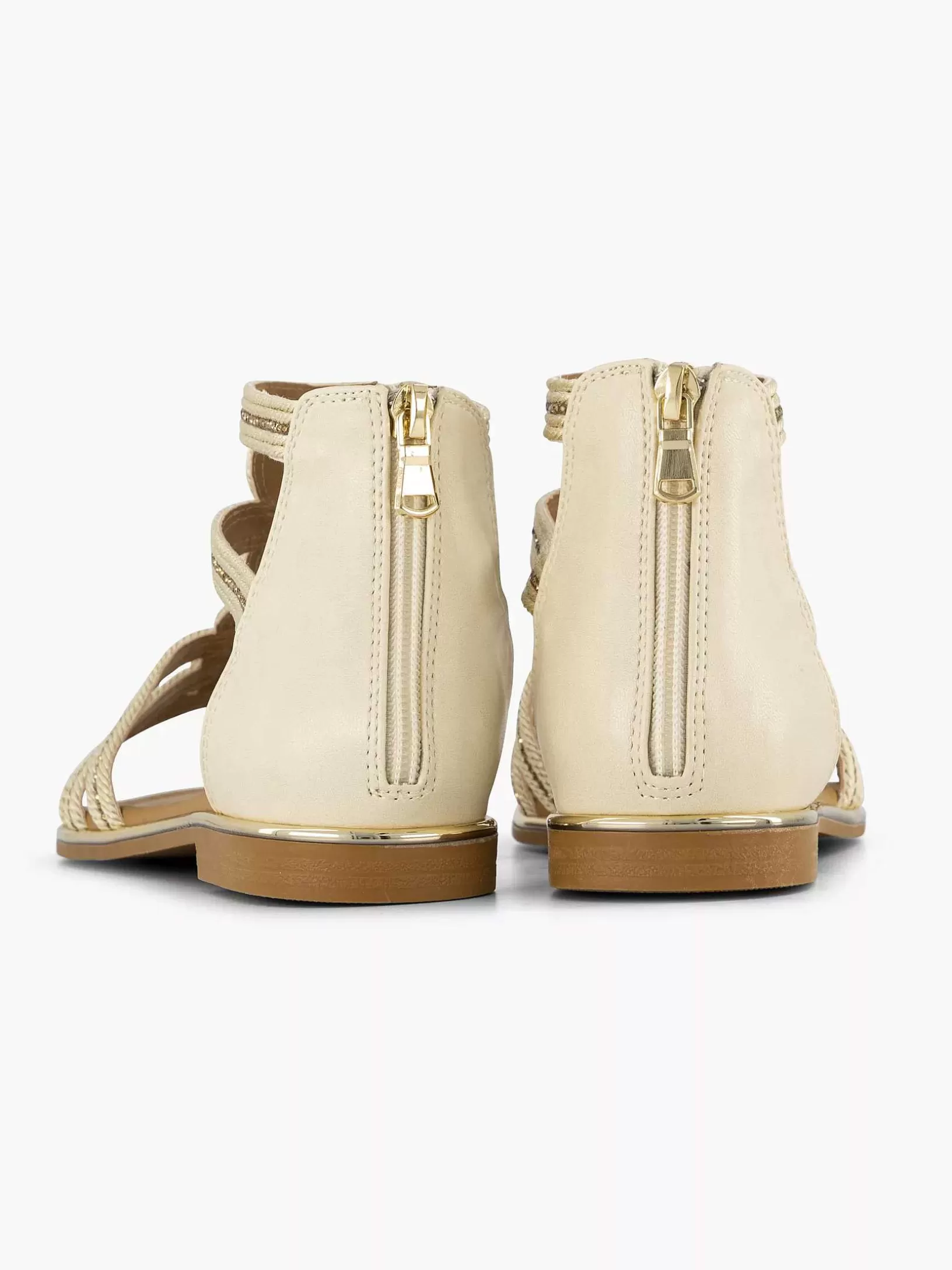 Dames Graceland Beige Sandaal Steentjes