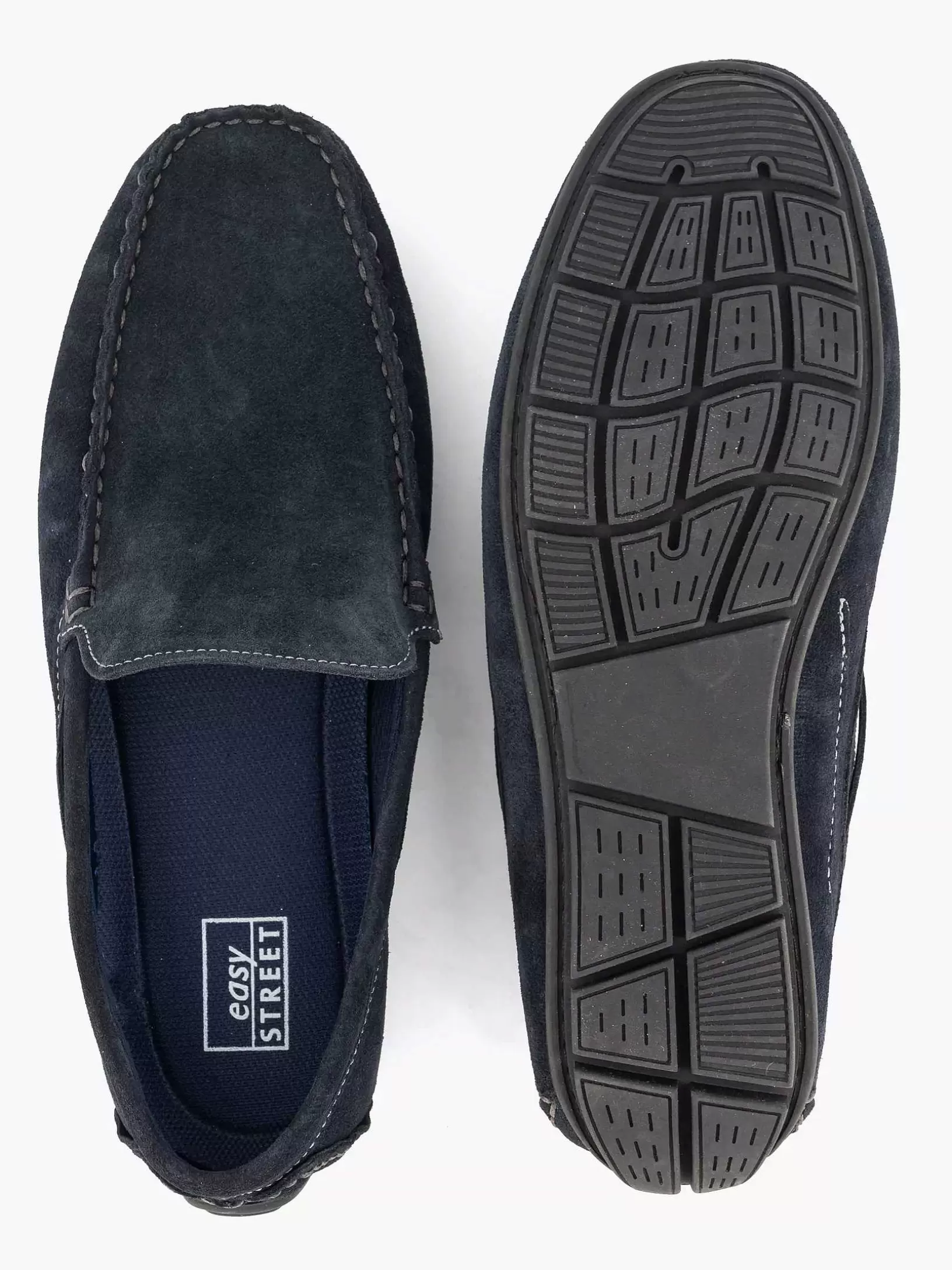 Heren Easy Street Blauwe Suede Comfort Instapper