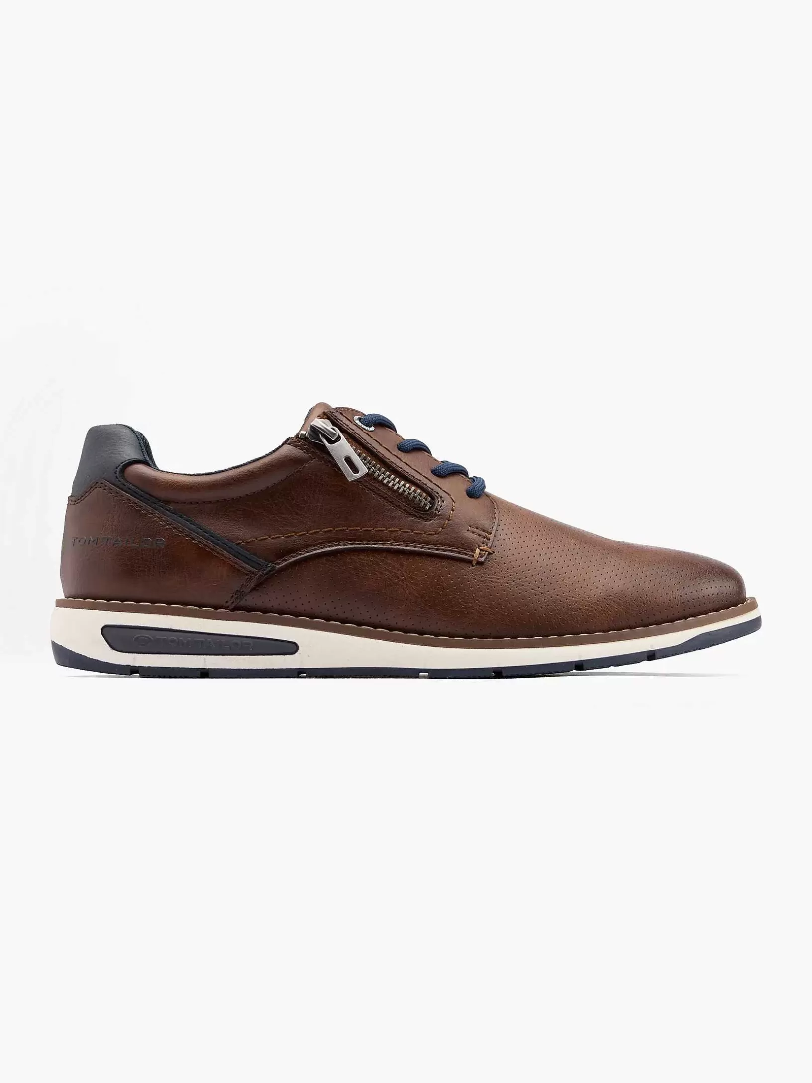 Heren TOM TAILOR Bruine Leren Sneaker