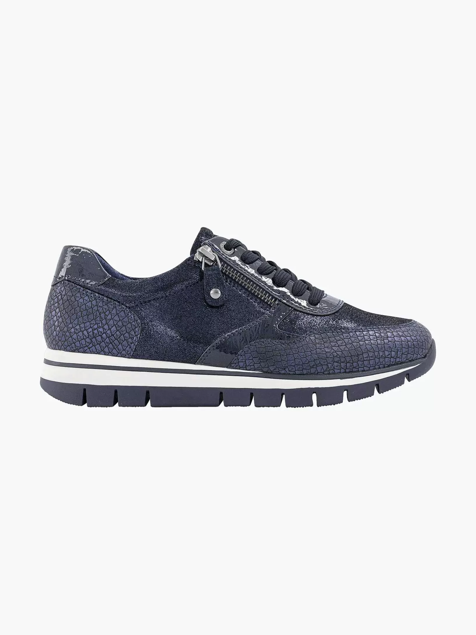 Dames Medicus Donkerblauwe Comfort Sneaker Croco