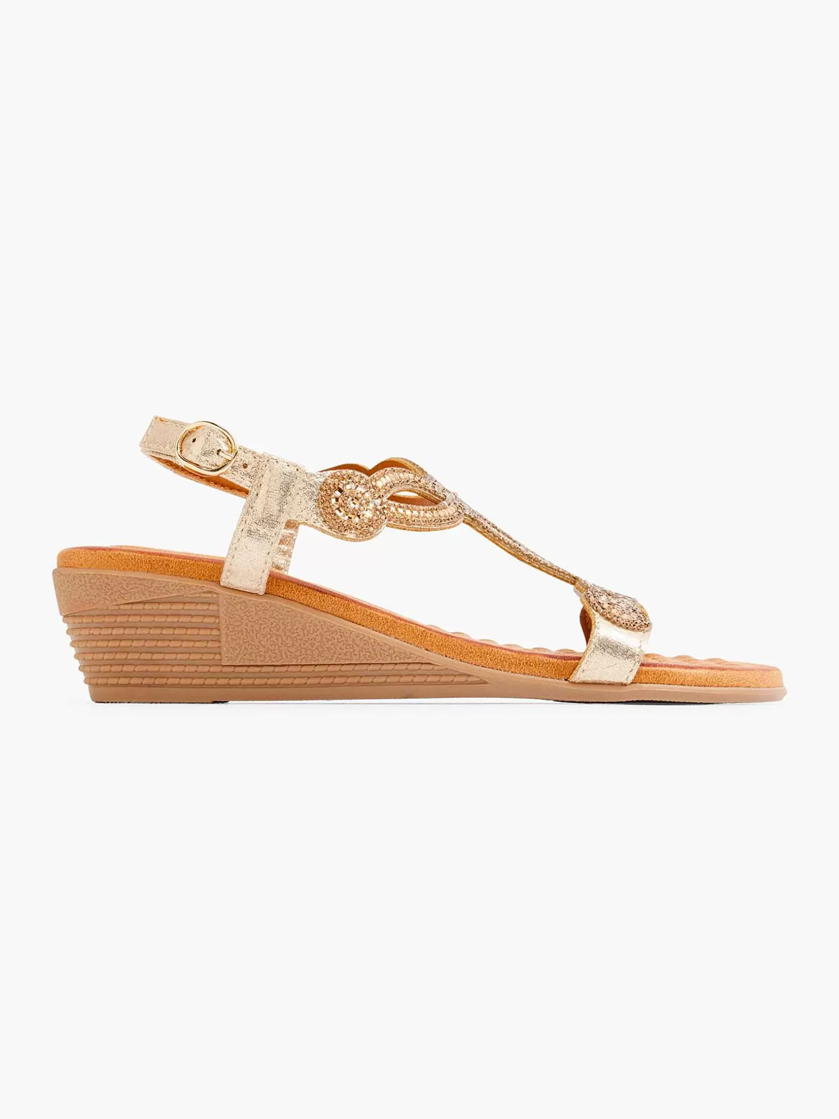 Dames Easy Street Gouden Comfort Sandalette