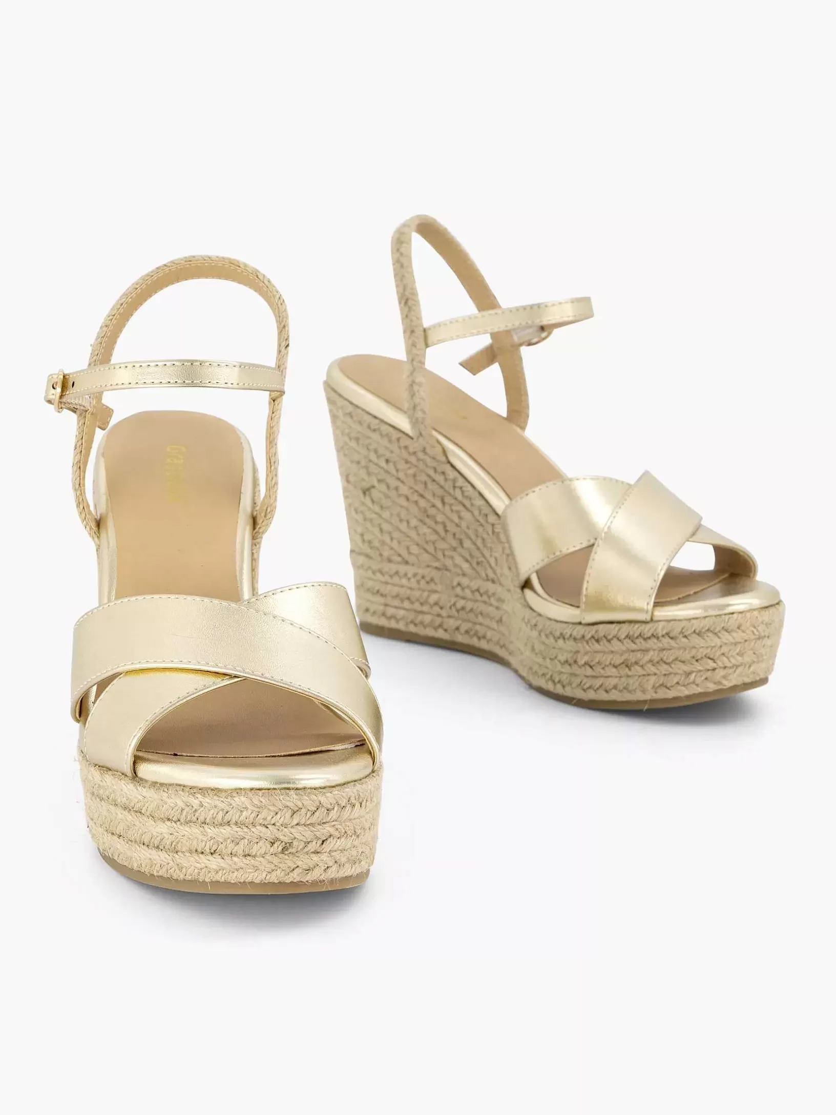 Dames Graceland Gouden Espadrille Sleehak