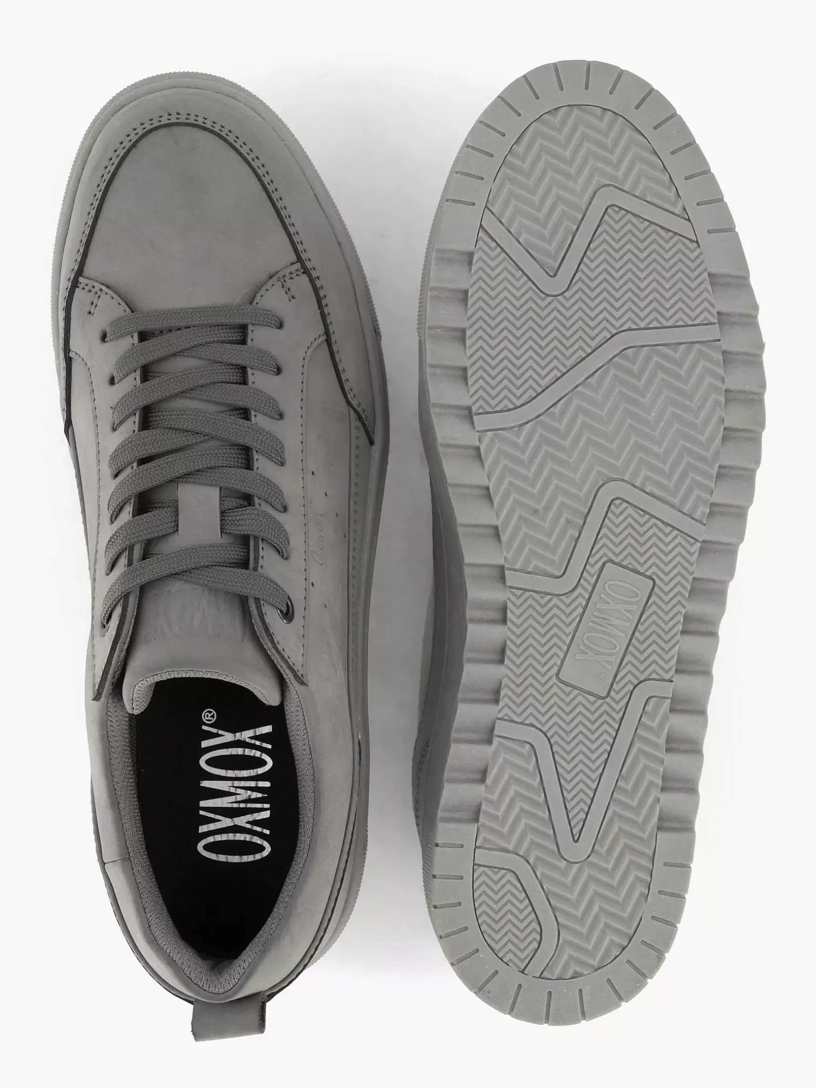 Heren Oxmox Grijze Leren Sneaker