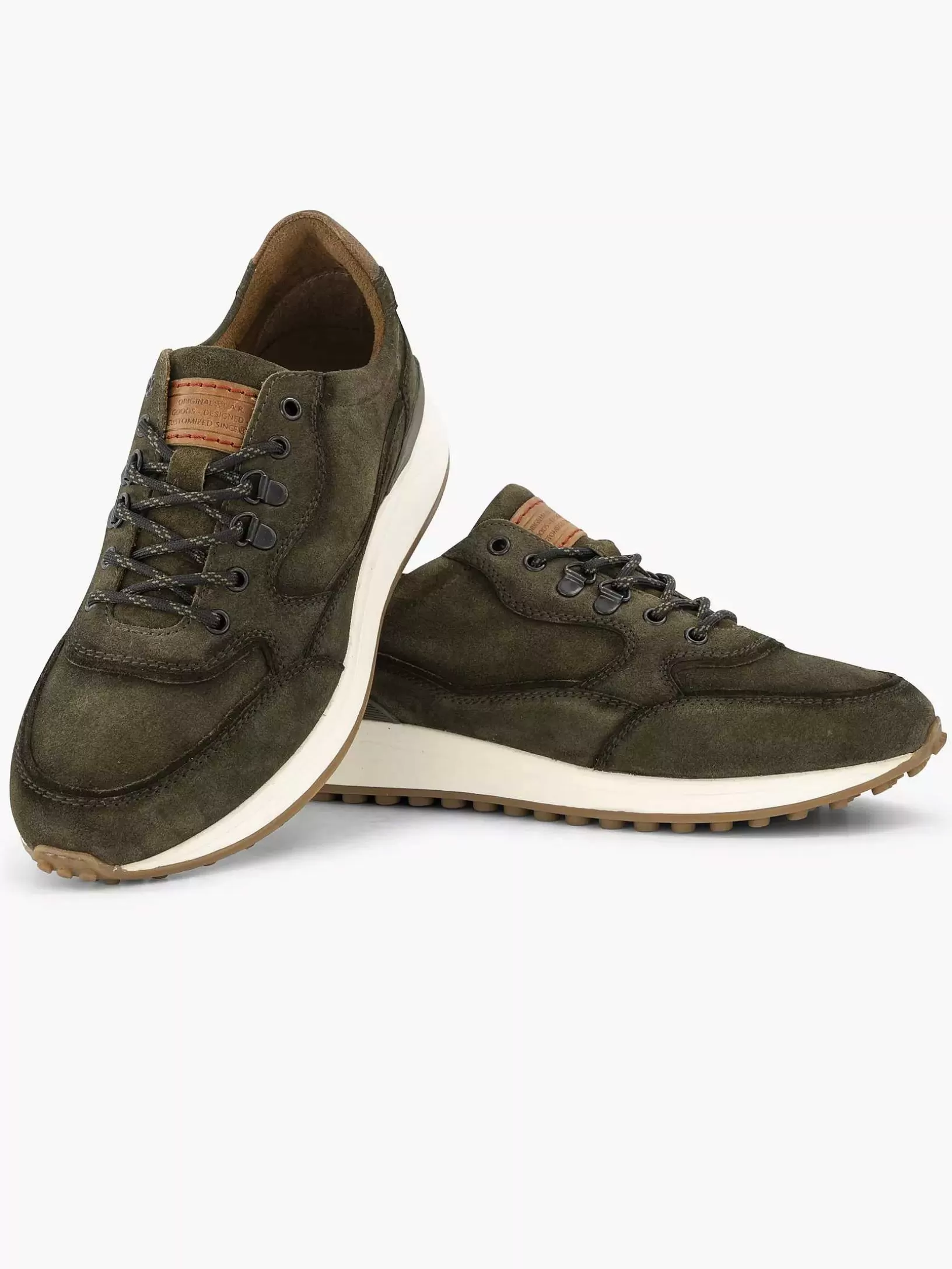 Heren Oxmox Groene Leren Chunky Sneaker