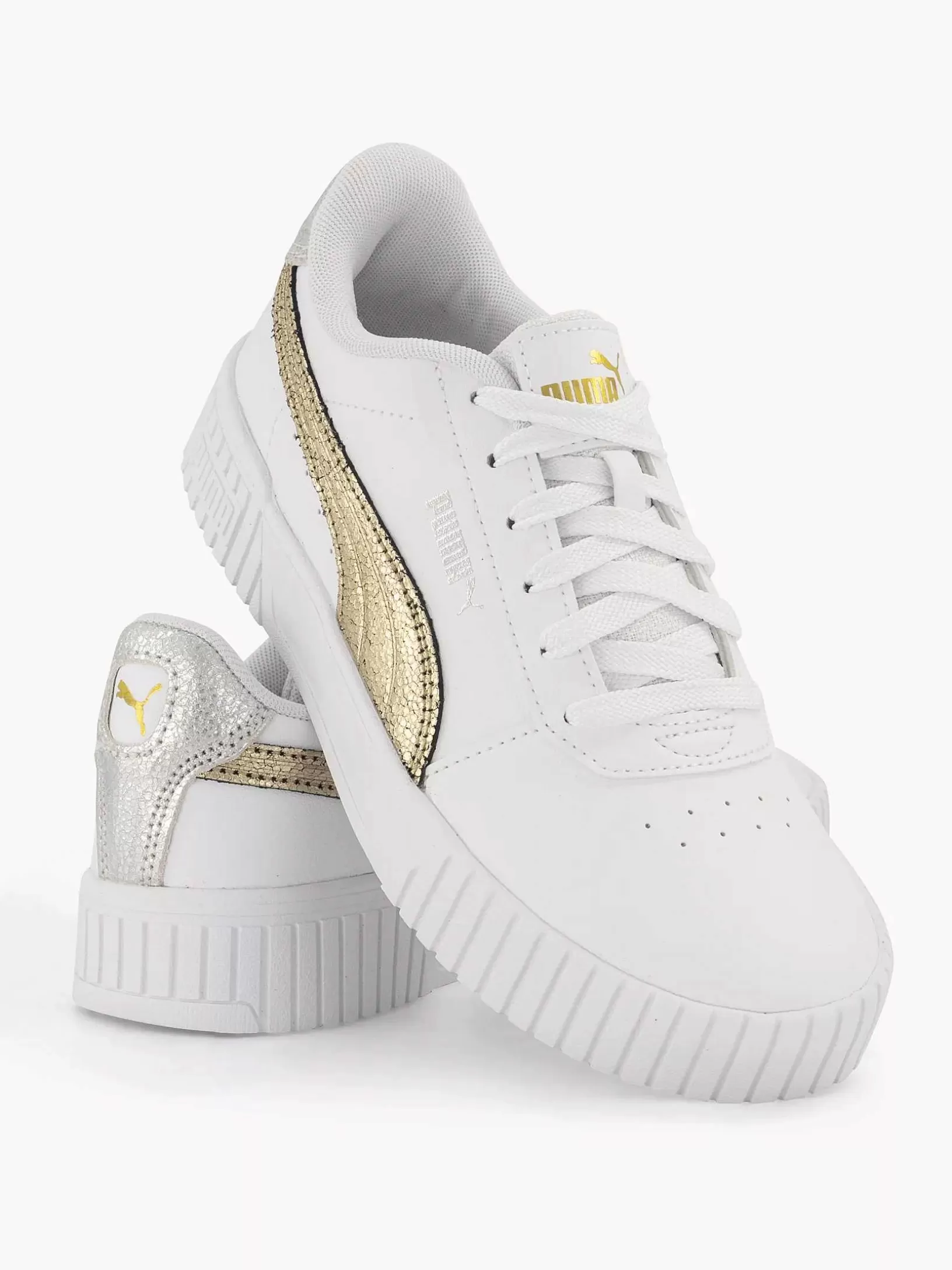 Dames Puma Witte Carina 2.0 Metallic Shine