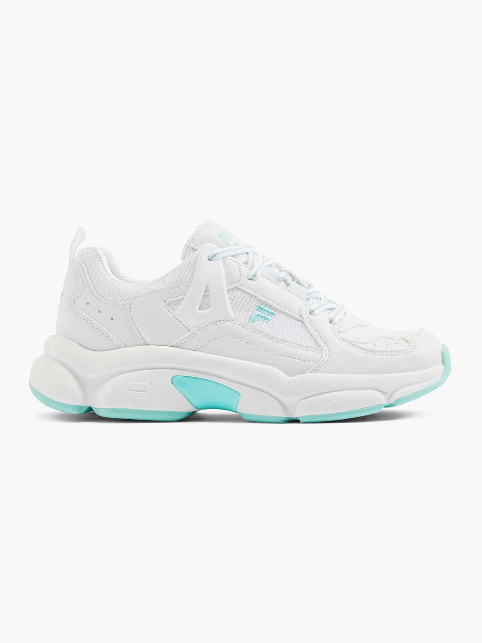 Dames FILA Witte Chunky Sneaker Turqoise Zool