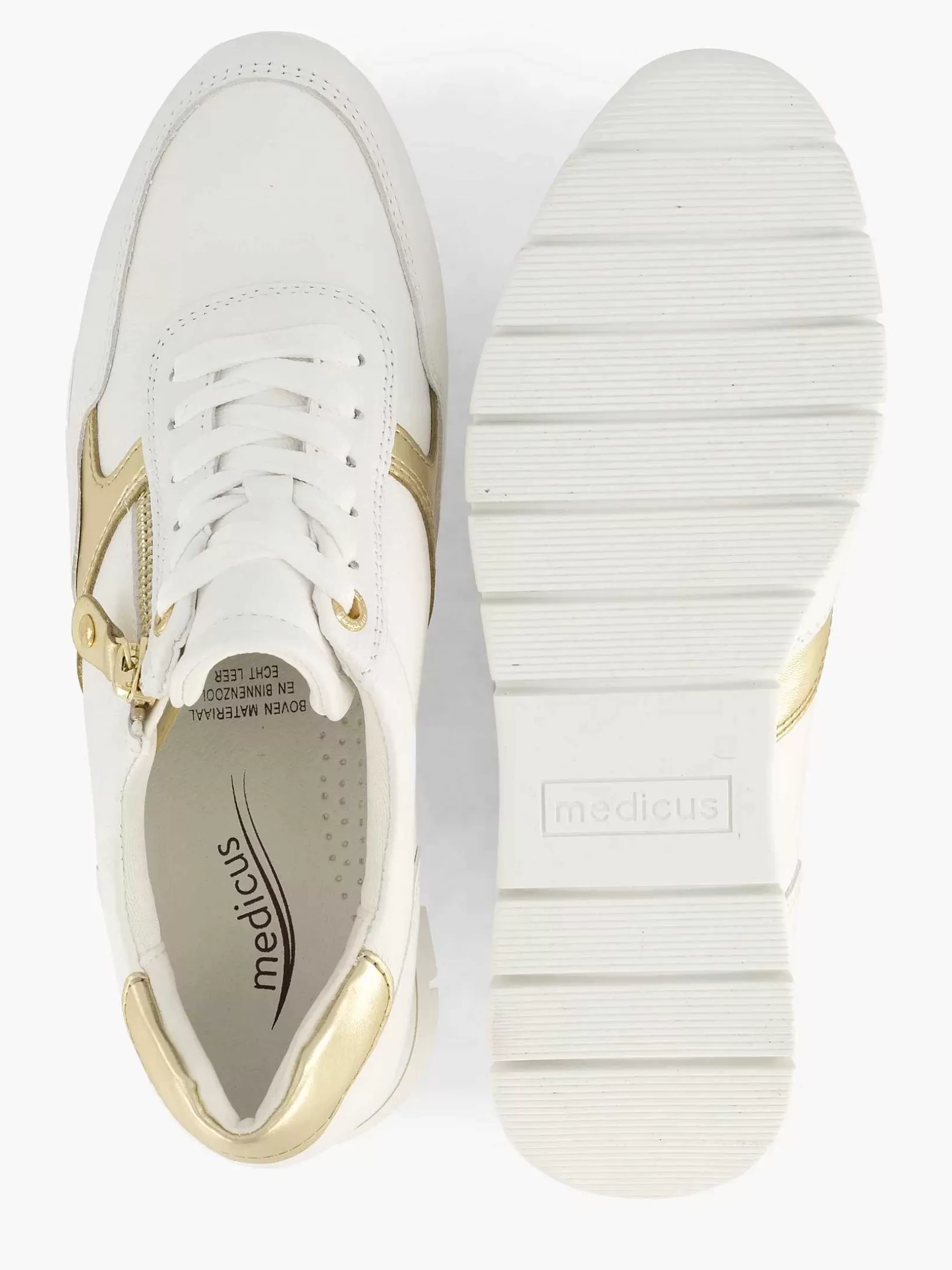 Dames Medicus Witte Leren Comfort Sneaker