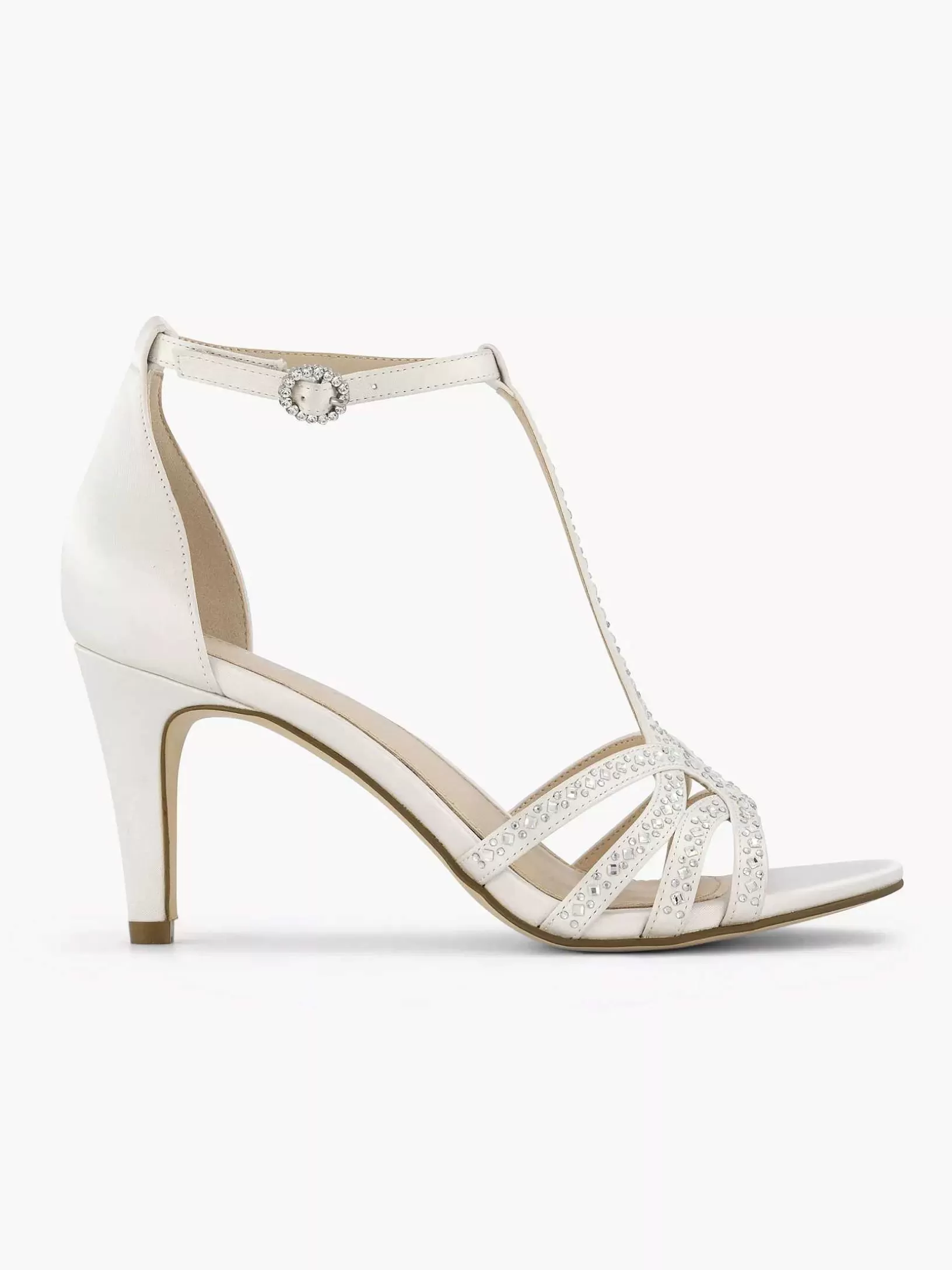 Dames Graceland Witte Sandalette Steentjes