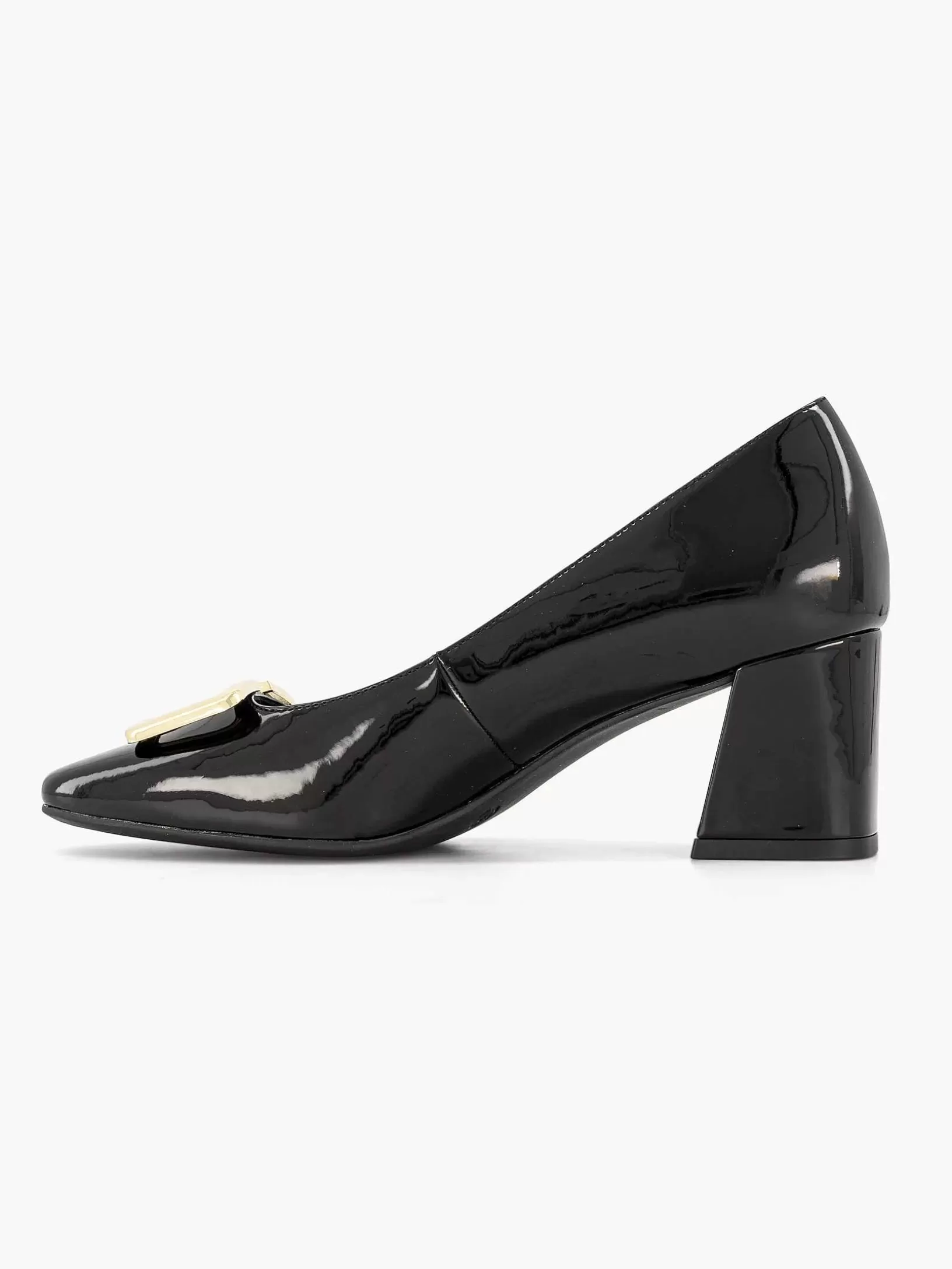 Dames Graceland Zwarte Lak Pump Siergesp