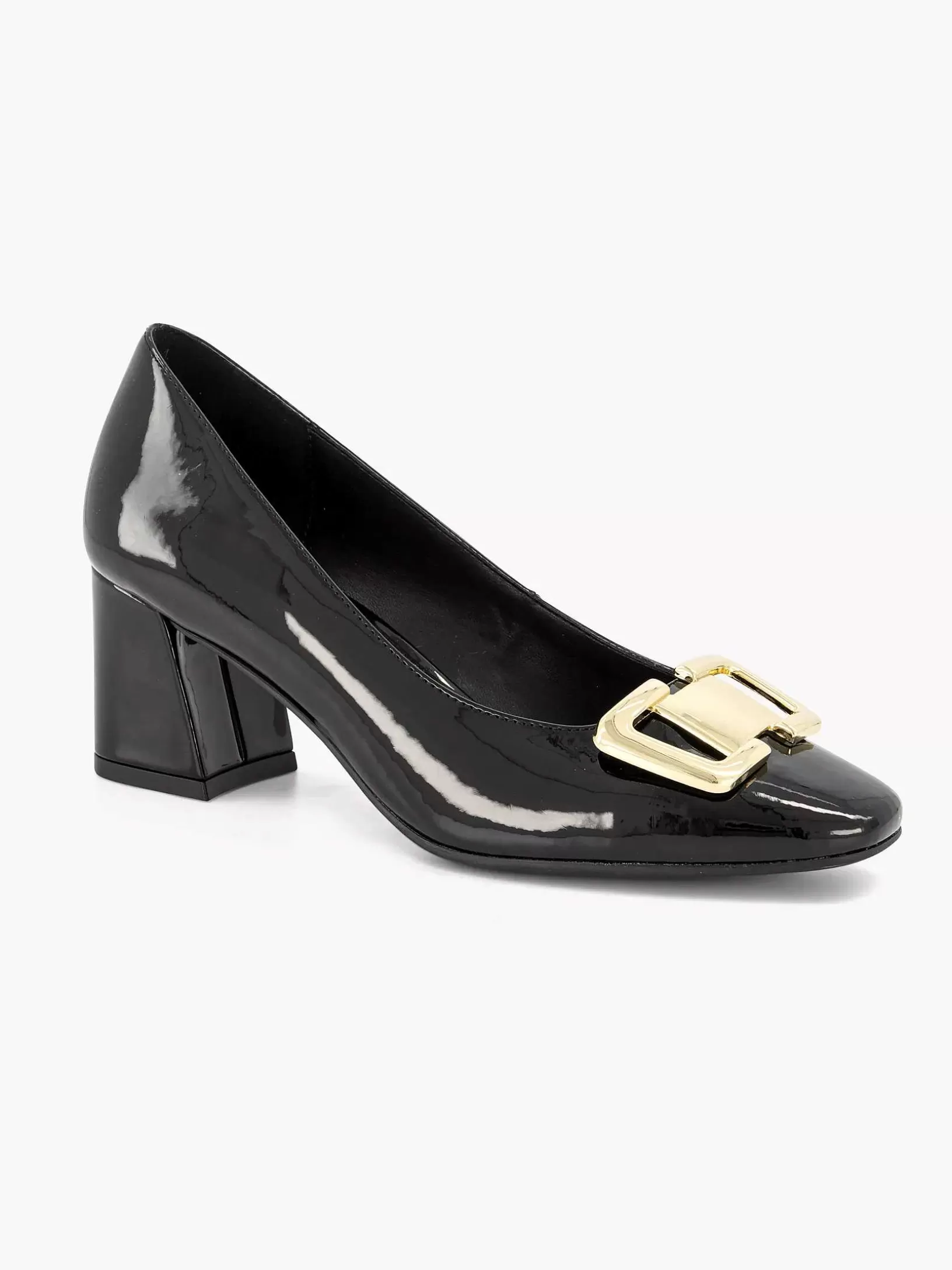 Dames Graceland Zwarte Lak Pump Siergesp