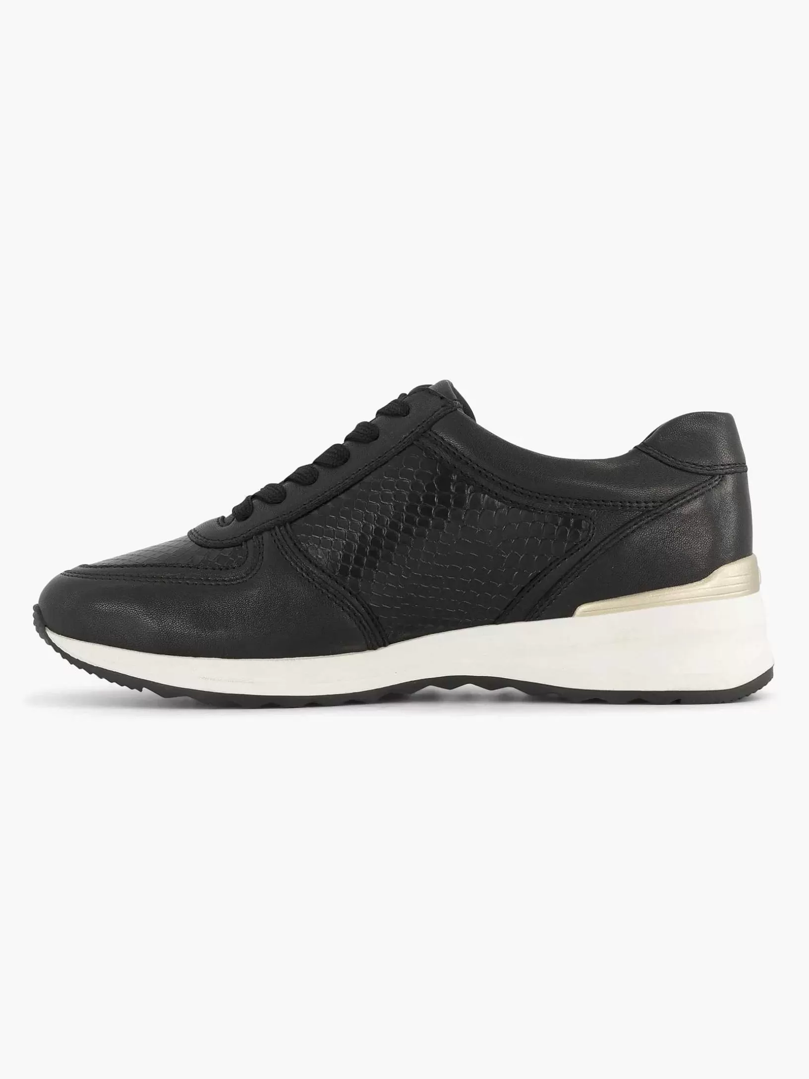 Dames Medicus Zwarte Leren Comfort Sneaker